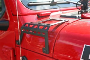 Jeep JL Light Brackets - Cowl - Dee Zee - Black Powder Coat - `18-`23